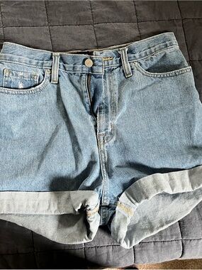 BDG Light Blue Mom High-Rise Denim Shorts